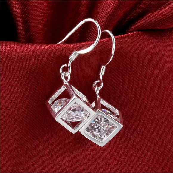 Geometric  Drop Earrings Zircon Earrings New - Picture 2 of 6